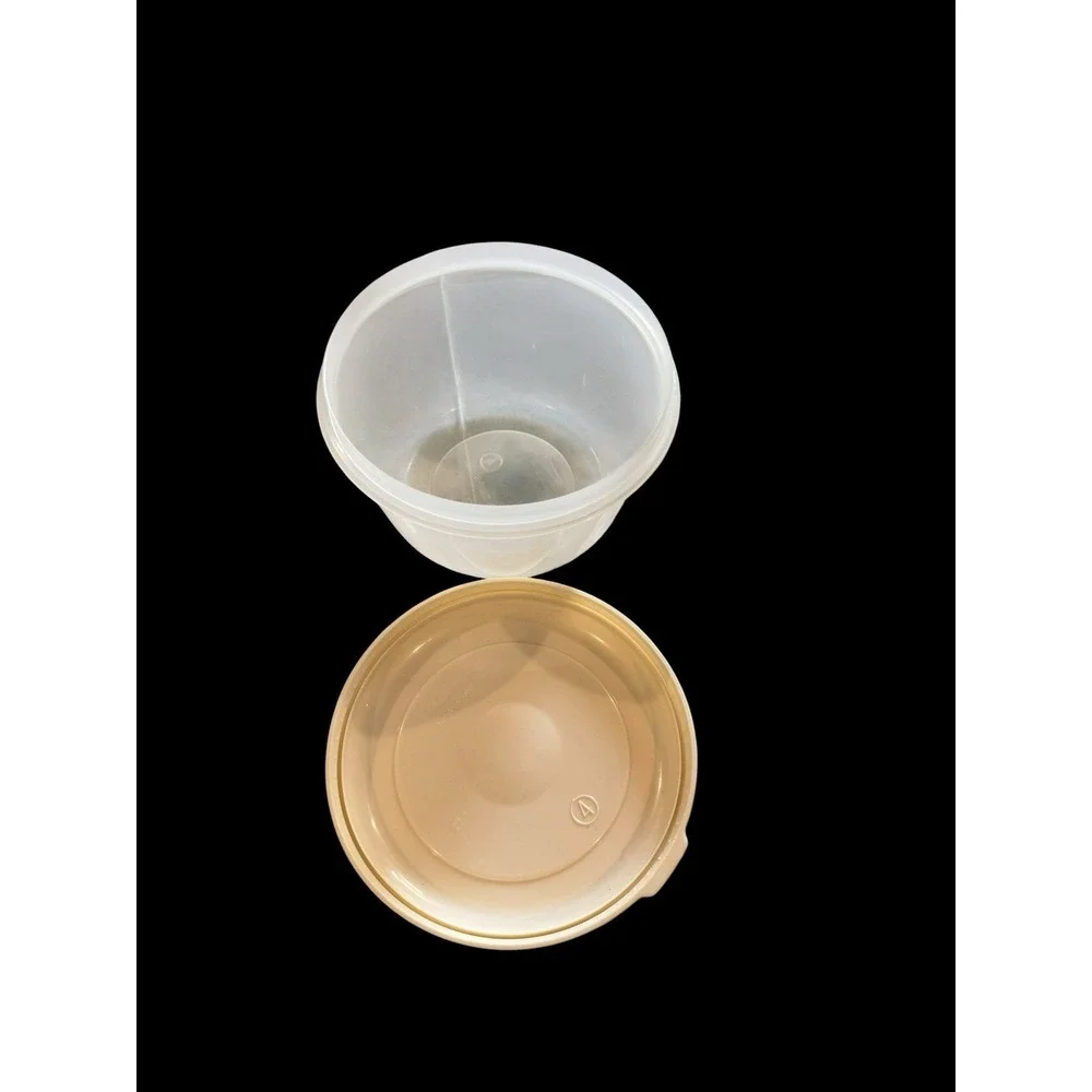 Vintage Rubbermaid Servin' Saver #4 12 Cup Container 0032 Almond Lid Round